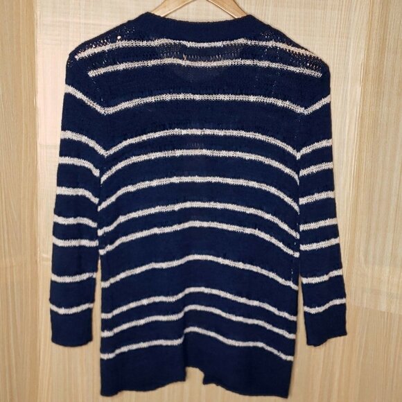 Marc New York Textured Blue White Stripe Cardigan - Picture 2 of 7